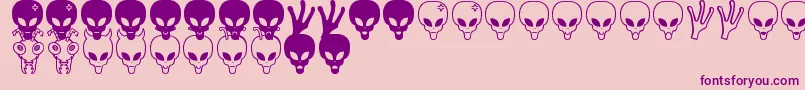 Aliens bats St Font – Purple Fonts on Pink Background