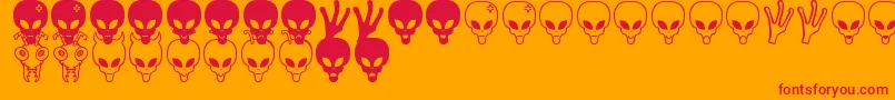Czcionka Aliens bats St – czerwone czcionki na pomarańczowym tle