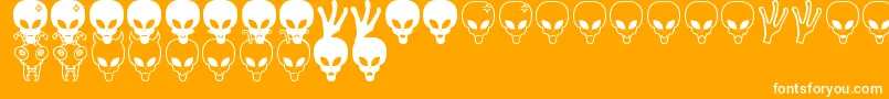 Aliens bats St Font – White Fonts on Orange Background