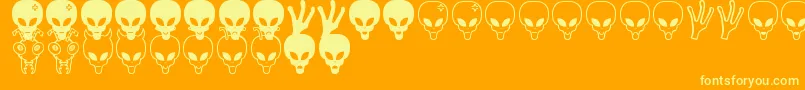 Aliens bats St Font – Yellow Fonts on Orange Background