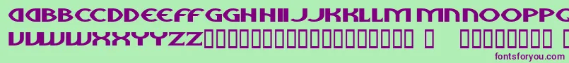 aliens-Schriftart – Violette Schriften auf grünem Hintergrund