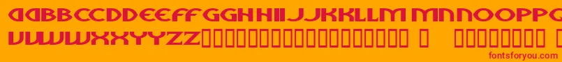 aliens-Schriftart – Rote Schriften auf orangefarbenem Hintergrund