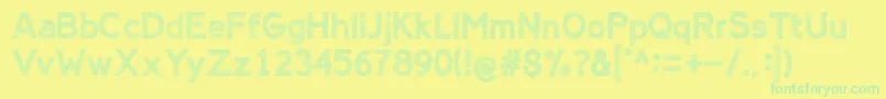 AlienSign Font – Green Fonts on Yellow Background