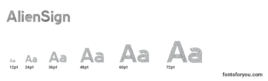 AlienSign Font Sizes