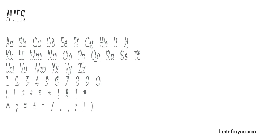 Schriftart ALIES    (119137) – Alphabet, Zahlen, spezielle Symbole