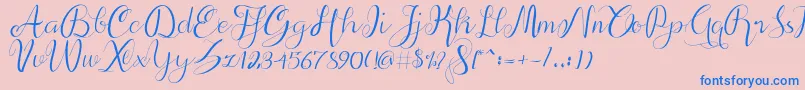 alif script-Schriftart – Blaue Schriften auf rosa Hintergrund