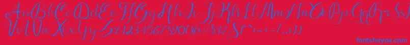 alif script Font – Blue Fonts on Red Background