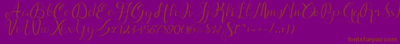 Fonte alif script – fontes marrons em um fundo roxo