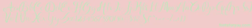 alif script-Schriftart – Grüne Schriften auf rosa Hintergrund