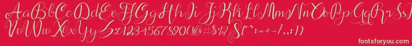 alif script Font – Green Fonts on Red Background