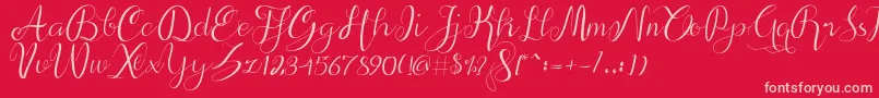 alif script Font – Pink Fonts on Red Background