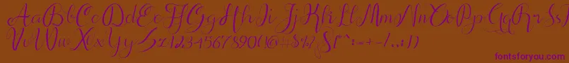 alif script-Schriftart – Violette Schriften auf braunem Hintergrund