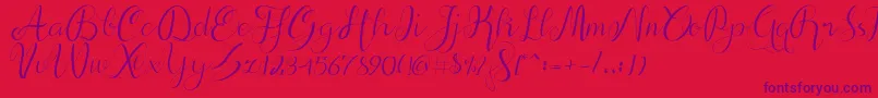 alif script Font – Purple Fonts on Red Background