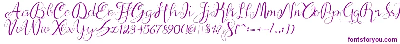 Czcionka alif script – fioletowe czcionki