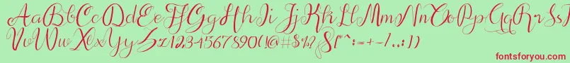 alif script Font – Red Fonts on Green Background