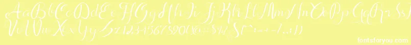 alif script-Schriftart – Weiße Schriften auf gelbem Hintergrund