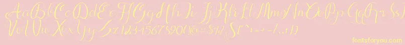 alif script Font – Yellow Fonts on Pink Background