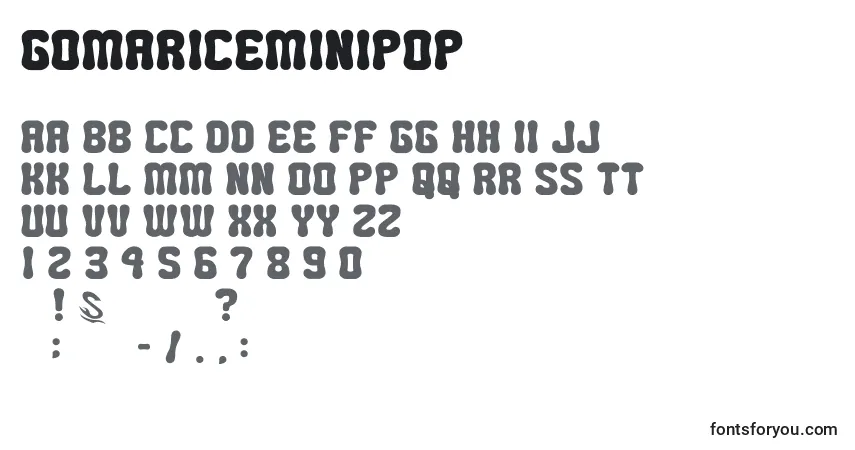 GomariceMiniPop Font – alphabet, numbers, special characters