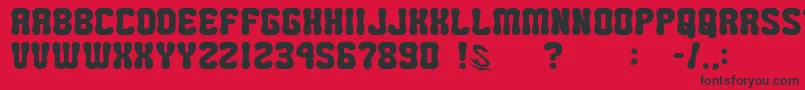 GomariceMiniPop Font – Black Fonts on Red Background