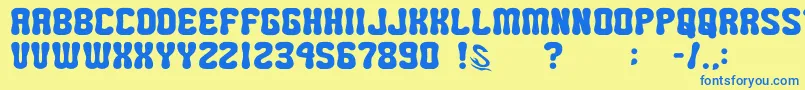 More about GomariceMiniPop Font GomariceMiniPop Font – Blue Fonts on Yellow Background