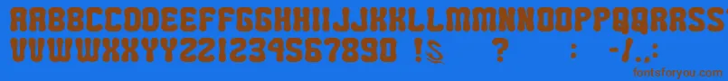 GomariceMiniPop Font – Brown Fonts on Blue Background