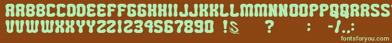 GomariceMiniPop Font – Green Fonts on Brown Background