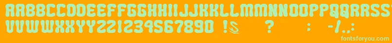 GomariceMiniPop Font – Green Fonts on Orange Background