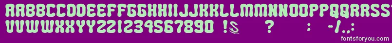 GomariceMiniPop Font – Green Fonts on Purple Background