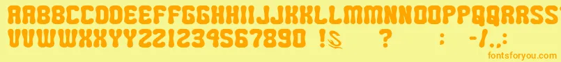 GomariceMiniPop Font – Orange Fonts on Yellow Background