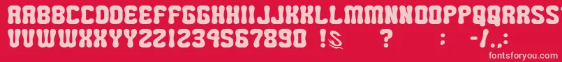 GomariceMiniPop Font – Pink Fonts on Red Background