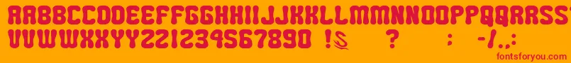 GomariceMiniPop Font – Red Fonts on Orange Background