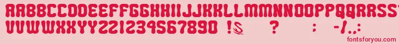 GomariceMiniPop Font – Red Fonts on Pink Background