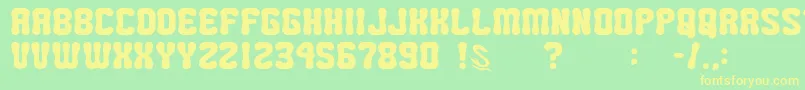 GomariceMiniPop Font – Yellow Fonts on Green Background