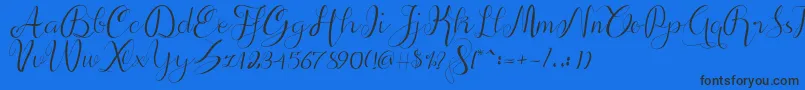 alif script-Schriftart – Schwarze Schriften auf blauem Hintergrund