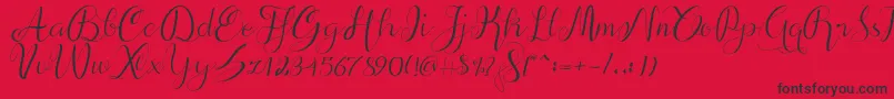 Fonte alif script – fontes pretas em um fundo vermelho