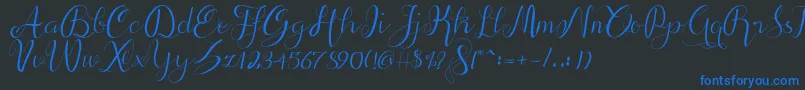 alif script Font – Blue Fonts on Black Background