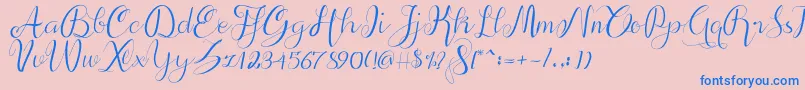 alif script Font – Blue Fonts on Pink Background