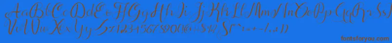 alif script Font – Brown Fonts on Blue Background