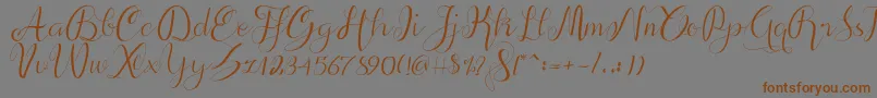 alif script Font – Brown Fonts on Gray Background