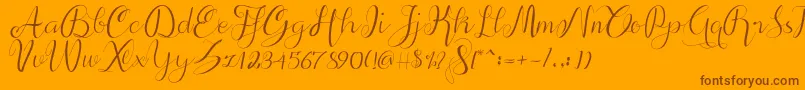 Police alif script – polices brunes sur fond orange