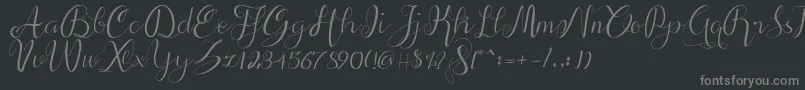 alif script Font – Gray Fonts on Black Background