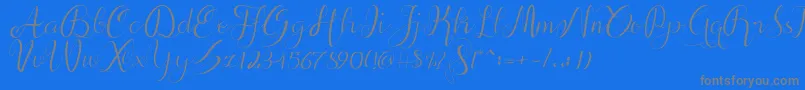 alif script Font – Gray Fonts on Blue Background