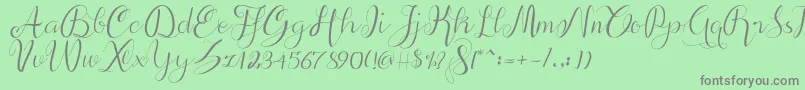alif script Font – Gray Fonts on Green Background
