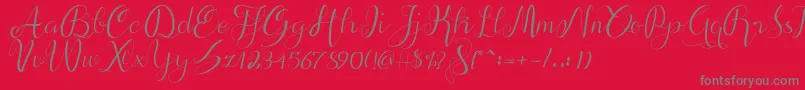 alif script Font – Gray Fonts on Red Background