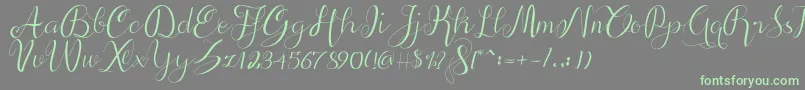 alif script-fontti – vihreät fontit harmaalla taustalla