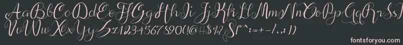 alif script Font – Pink Fonts on Black Background