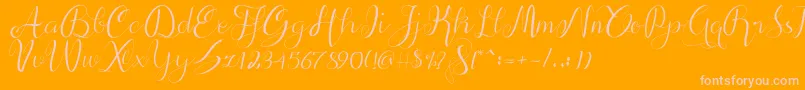 alif script Font – Pink Fonts on Orange Background