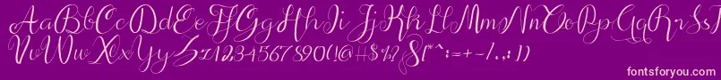 alif script Font – Pink Fonts on Purple Background