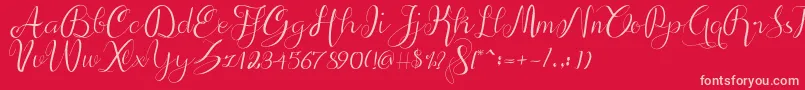 alif script Font – Pink Fonts on Red Background