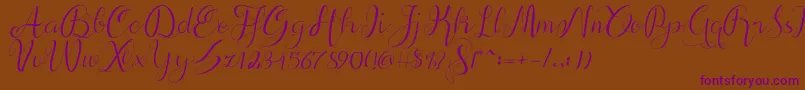 alif script Font – Purple Fonts on Brown Background